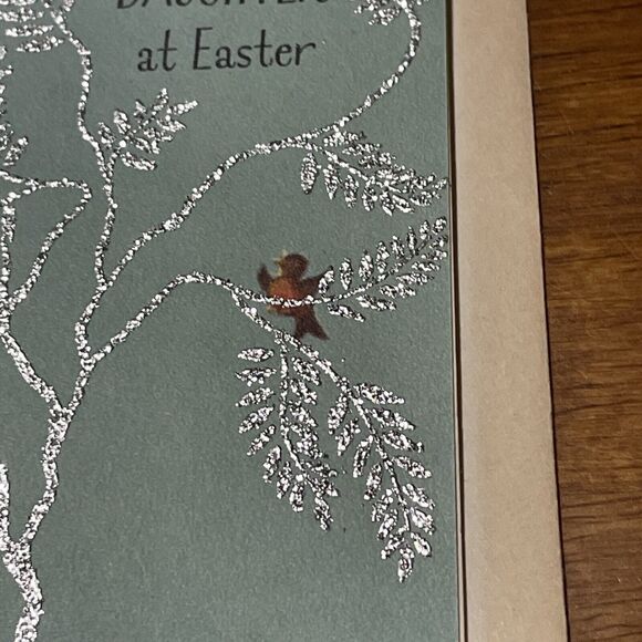 Vtg Rust Craft Easter Greeting Card Daughter Glitter - Picture 3 of 12